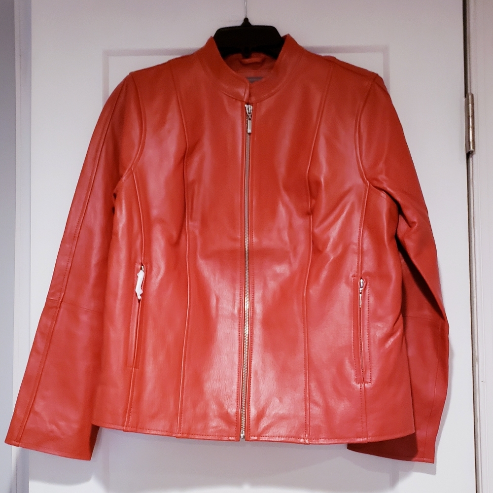 Jessica London Leather Moto Jacket
